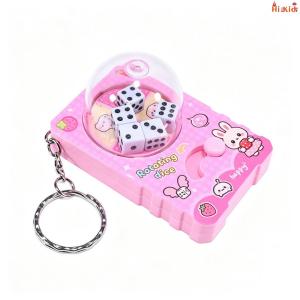 [SG Seller]Cute Cartoon Dice Shaker Keychain Portable Fidget Toy Bag Charm Stress Reliever Key Ring Pendant