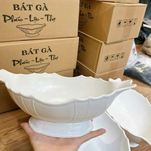 Đĩa Thuyền Đựng Gà Cúng Hoa Quả Bát Thuyền Đựng Đồ Cúng Nhựa Trắng Sứ An Toàn