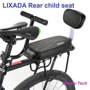 LIXADA 3Pcs/Set Bike Saddle Child Back Seat For Bicycle Safety Rear Seat With Handle Armrest Footrest Pedal Baby Bike Seat Back Saddle