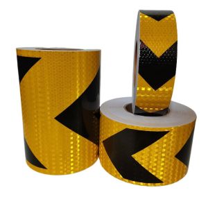 2.5cm/5cm/10cm/15cm*3M Arrow Reflective Hazard Safety Tapes Yellow-Black Warning Caution Reflectors Strips Adhesive Stickers For Trail