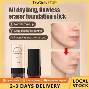 Trotinic  TVLV Magic Eraser Foundation Stick Matte Even Skin Tone Concealer Stick Nude Flawless Commuting Makeup Double-Headed Foundation Stick