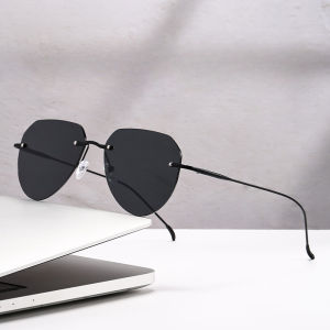 JN IMPRESSION Fashion Frameless Sunglasses Cross-border European and American Frameless Net Celebrity Fishing Glasses Anti-ultraviolet Mens Retro Sunglasses