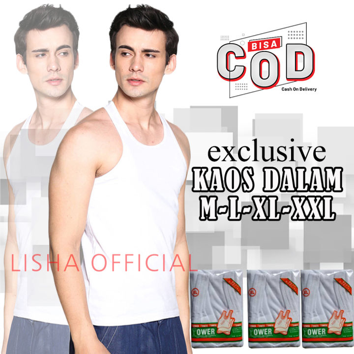 Kaos Dalam Singlet Pria Dewasa Dalaman Cowok Laki-laki Big Size Jumbo Bahan Halus