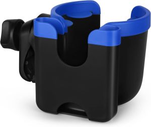 Accmor Stroller Cup Holder with Phone Holder Bike Cup Holder Universal Cup Holder for Uppababy Nuna Strollers 2-in-1 Drinks Holder for Walker Wheelchair Scooter