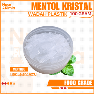 Menthol Crystal 100 Gram - Mentol Kristal Food Grade - Campuran Makanan dan Minuman - Campuran Jamu