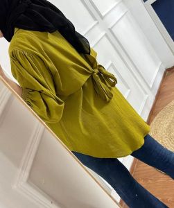 Talifa - Siva Blouse Polo Linen - Atasan Kemeja Terbaru Wanita - Kemeja Polo Linen Terbaru