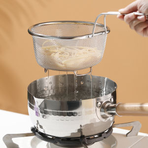 Giỏ chiên nhúng vớt thức ăn Inox 304 KM 8048 size 18cm hàng Nhật