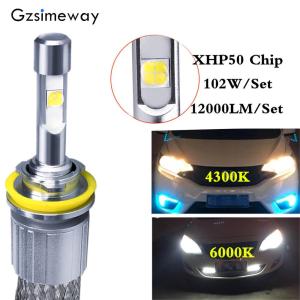 2 Pcs Xe Đèn H1 4300K Led Bóng Đèn 12000LM H11 H8 XHP50 6000K Led H7 55W Đèn Pha Bóng Đèn 9005 9006 Hb3 D2S H4 Sương Mù Ô Tô Ánh Sáng
