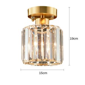 【Free Bulb】Led Tricolor Crystal Ceiling Light Chandelier Modern Round Decorative Ceiling Lamp For Bedroom Balcony Corridor