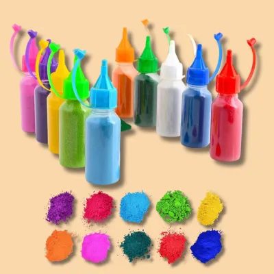 10 Colours Rainbow Rangoli Powder Tube Kit Rangoli Colors Diwali Decoration Items for Home Decor Pack Of Each Colour 100g X 10 Colours