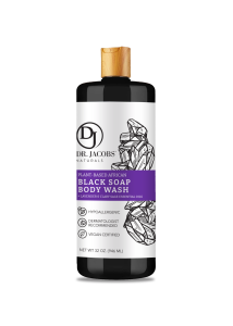 DR. JACOBS NATURALS BLACK SOAP LAVENDER & SAGE 32oz - Made in USA - miracle detoxifier - purifying bubbles to remove dirt dead skin cells and excess oil revealing a brighter-looking complexion