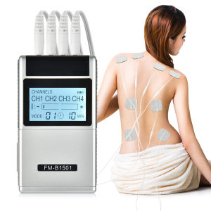 Hailicare 15 Modes Electric Pulse Massager 4 Output TENS Nerve Muscle Stimulator Low Frequency Physiotherapy Treatment Tens Machine Type--c charging