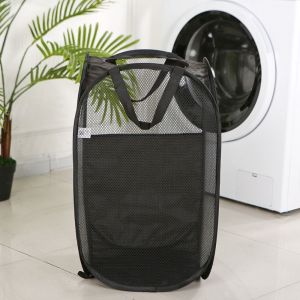 MINIAT Bin Hamper Mesh Storage Box Organize Washing Laundry Basket Kids Toys Sundries Laundry Bag Dirty Sorting Basket