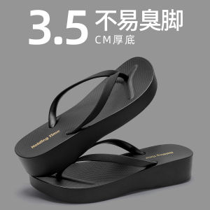 [Free Shipping] WomenS Thick-Soled Flip-Flops 2026 New Style Non-Slip And Wear-Resistant Beach Sandals Black Sandals WomenS Summer Outdoor Wear