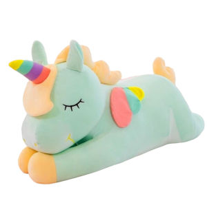 Gấu bông ngựa kỳ lân unicorn nằm ngủ đáng yêu (30cm---60cm) ngựa một sừng unicorn vải minino mềm mịn