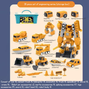 Magnetic Transformation Engineering Car Assembled Toy Deformation Robot Car Toy For Kids