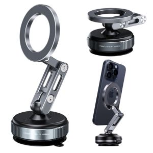 K7SEQ 360 Degree Rotation Car ic Phone Holder Vacuum Adsorption Foldable Mobile Phone Stand Suction Cup for MagSafe Car Mount Car Navigation
