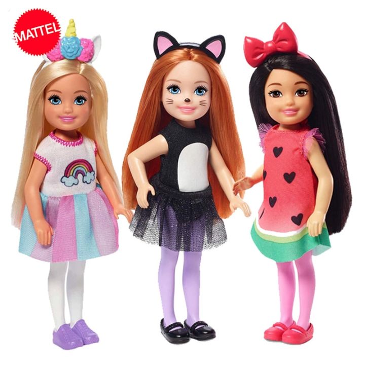 Barbie Club Chelsea Puppe Im Burger-Kostüm – Mit Haustier & Schlüsselanhänger, Süße Verkleidungspuppe Für Kinder Ab 3