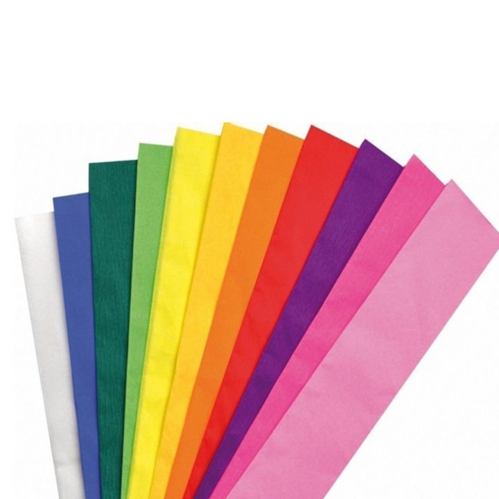 10 pcs Assorted Color CREPE PAPER Size 50cm x 180cm Lazada PH