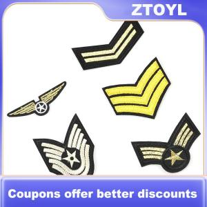 【ZTOYL】 Flying Jacket Badge Golden Wings Hook Loop Patch Mini Eagle Morale Emblem Chest Cloth Sticker for Men Pilot Suit DIY