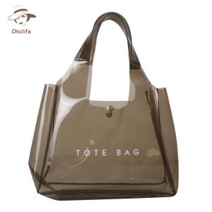 Mens PVC Tote Bag with Magnetic Snap Closure Spacious and Durable for Business and Travel