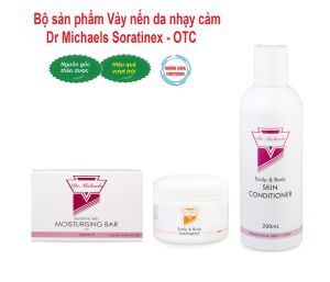 Bộ sản phẩm Xà Bông Kem bôi Dầu Dưỡng dùng cho da Vẩy Nến da nhạy cảm Dr Michaels Soratinex size nhỏ ( Australia )