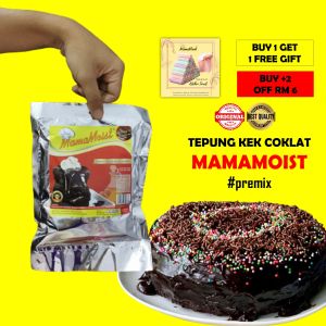 Tepung Kek Coklat Mamamoist Instant Cake - Mudah Sedap Pastinya Moist! Set Lengkap Termasuk Topping