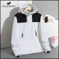 FUGUINIAO Men's Windbreaker Jacket and Autumn Hoodie Detachable Hat. 