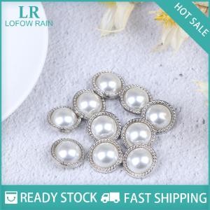 LF Wholesale✨Flash Sale ✨ 10pcs ngọc trai Kim Loại Shank nút cho may scrapbooking DIY Craft trang trí