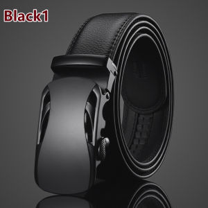 Dây nịt nam thắt lưng nam chất liệu da bò thật khóa tự động hàng hiệu cao cấp -BLACK