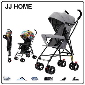 【JJ HOME】Lightweight Baby Stroller | One-Hand Fold | Compact Pram Pushchair | Sitting Type | 4 Colors