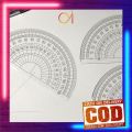 AI-A108 Penggaris 180 Half Circle / Busur Derajat Plastik Transparan Plastic Protractor 180 Derajat. 