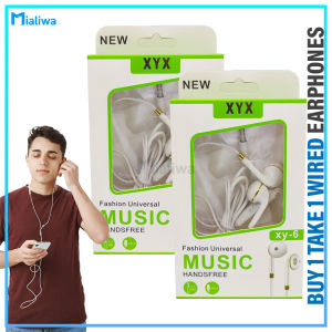 B1T1 Wired Earphones With Microphone In-Ear Earbuds Headphones HiFi Stereo Powerful Bass & Crystal Clear Audio 3.5mm Noise Isolating Volume Control Headphone Mobile Accessories For Android Phones MP3/MP4 Laptop PC & Desktop Computer
