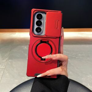 New Military Armor Shockproof Case for Samsung Galaxy Z Fold 8 7 6 5 4 3 5G Magnetic Bracket Phone Shell Rotating Stand Slide Camera Lens Protection Cover