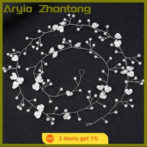 Aryio Headbands Wedding Hair Accessories Handmade Floral Rhinestone Hair Ornament For Bride Girls