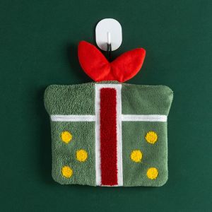 ENCOUNT Cartoon Snowman Christmas Hand Towel Absorbent Coral Fleece Bathroom Hand Cloth Cute Quick-drying Kitchen Cleaning Rag