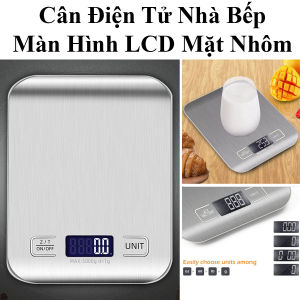Cân Điện Tử Nhà Bếp 5Kg Màn Hình Lcd Mặt Nhôm Cao Cấp