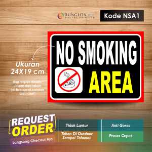 STIKER NO SMOKING AREA + LAMINASI KODE NSA2 HITAM
