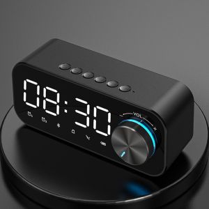 Bluetooth Speaker Wireless with Alarm Clock LED HiFi Super Bass Subwoofer Music Player Desktop FM Radio B126