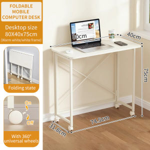 Portable Removable Folding Desk On Wheels Foldable Laptop Desks Bed Table With Wheels Office Table