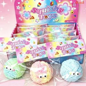 [SG Seller]Cute Yarn‑Look Monster Squishy Fidget Toy Soft Squeeze Stress Relief Toy for Children Party Goodie Bag