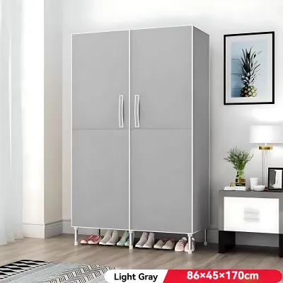MOD Simple Swing Door Wardrobe | Large Capacity Bedroom Armoire | Dustproof Clothes Storage Cabinet | Economic DIY Wardrobe | Cloth Closet