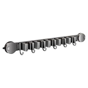 NEXASHOP Aluminum Material Suction Cup Mop Rack Fixed Hook Buckle Clamp Broom Storage Hanger Space Saving Suction Cup Design Removable Mop Clip Bathroom Storage