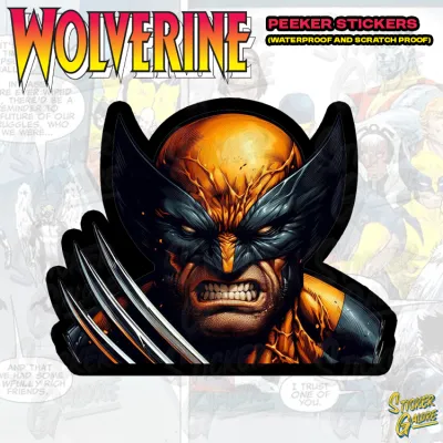 WOLVERINE PREMIUM PEEKER STICKERS (WATERPROOF AND SCRATCH PROOF)