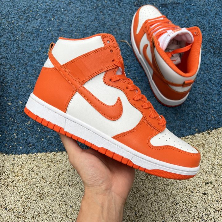 COD】 Nike Dunk High cut Casual Breathable Skate shoes Sneakers For Men  Women White Orange | Lazada PH
