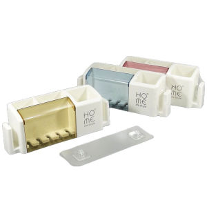 Portable Bathroom Electric Toothbrush Holder Plastic No-Drilling Toothbrush Stand Wall-Mounted Cup Storage Rack for Wash Cup