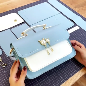 DIY Women Shoulder Bag Fashion Crossbody Bags Pu Leather Handbags Accessories Adjustable Strap Craft Gift for Girls