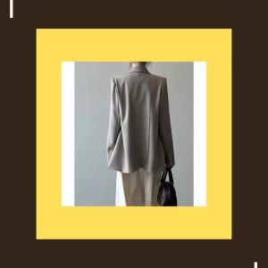 2026 Autumn New Women Irregular Back Opening Slit Suit Jacket High Grade Elegant Outerwear Blazer Top