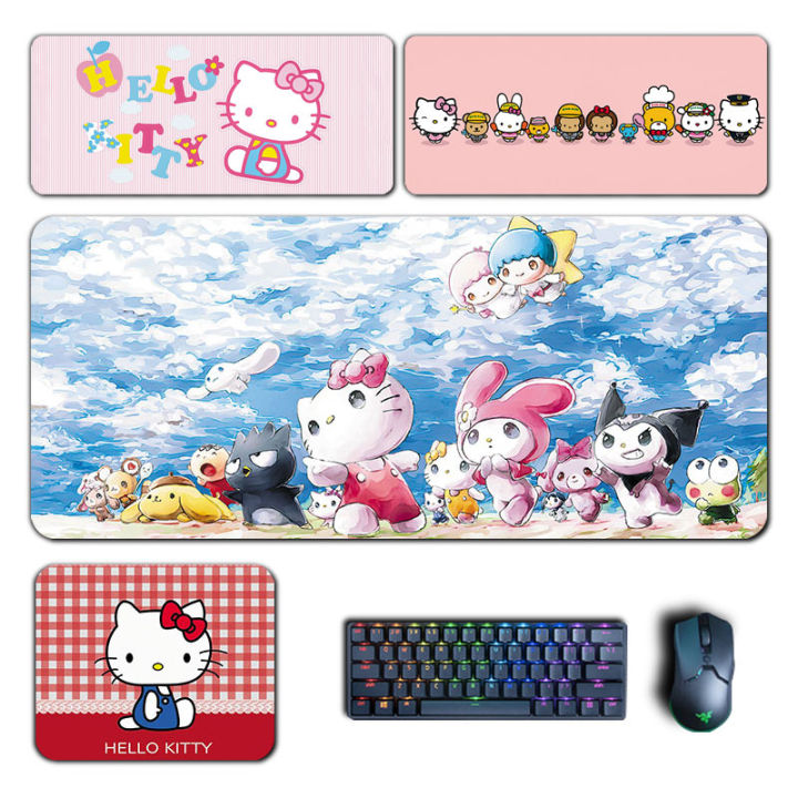 Hello Kitty Mouse Pad Anime Cute Cat Large Mouse Pad Computer Keyboard ...