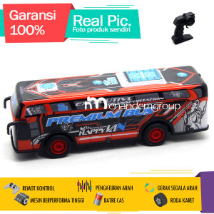 Mainan Mobil Remot Kontrol RC Bus Premium Telolet High Deck Basuri Bersuara LED